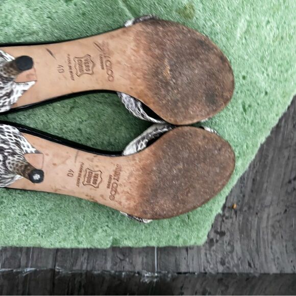 Jimmy Choo heels Lydia nat sandals Snake Skin shoes Embossed Leather Sandals Y2K - Picture 5 of 6